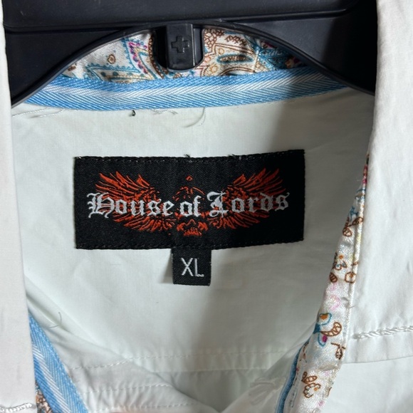 House of Lords Men White long sleeve‎ button down shirt size XL - Picture 3 of 7